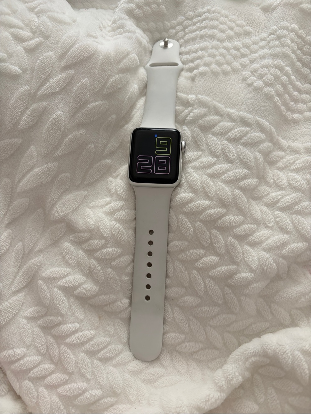 Apple Series 3 Watch with White Silicone Band